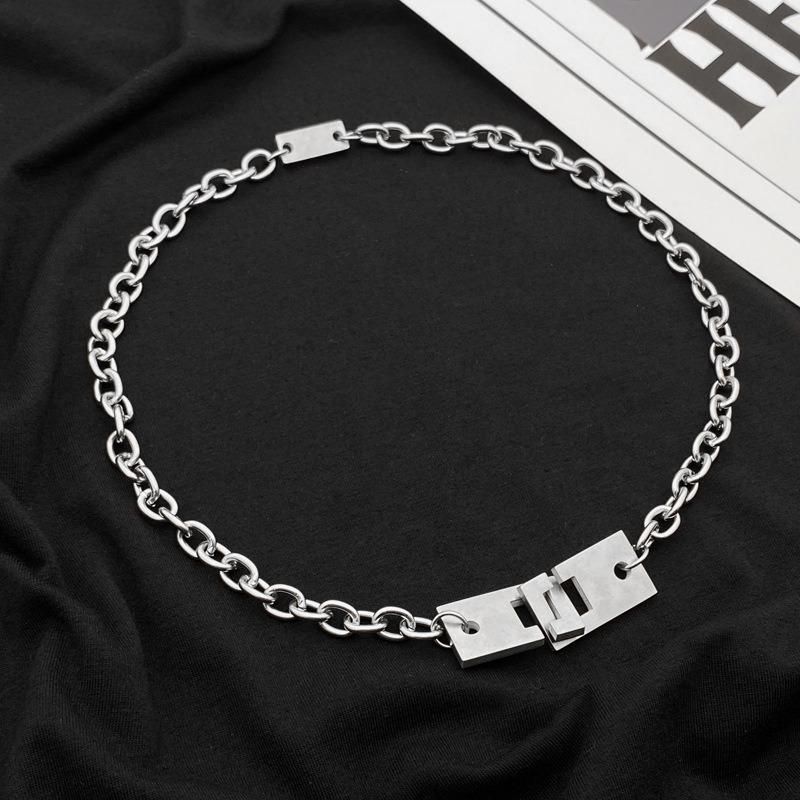 Manufacturer Custom Hip Hop Jewelry High Quality Stainless Steel Necklaces Ins Tide Thick Chain Square Jewellery Designer Man Jewelry Unisex