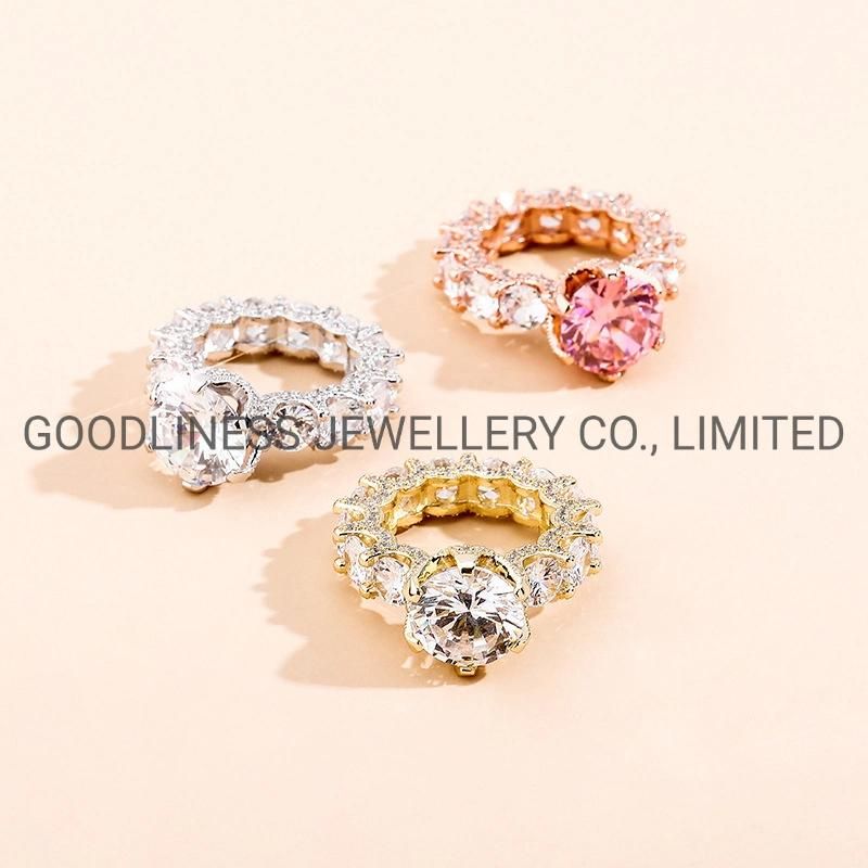 Iced out Women Hip Hop CZ Rings Rapper Jewelry