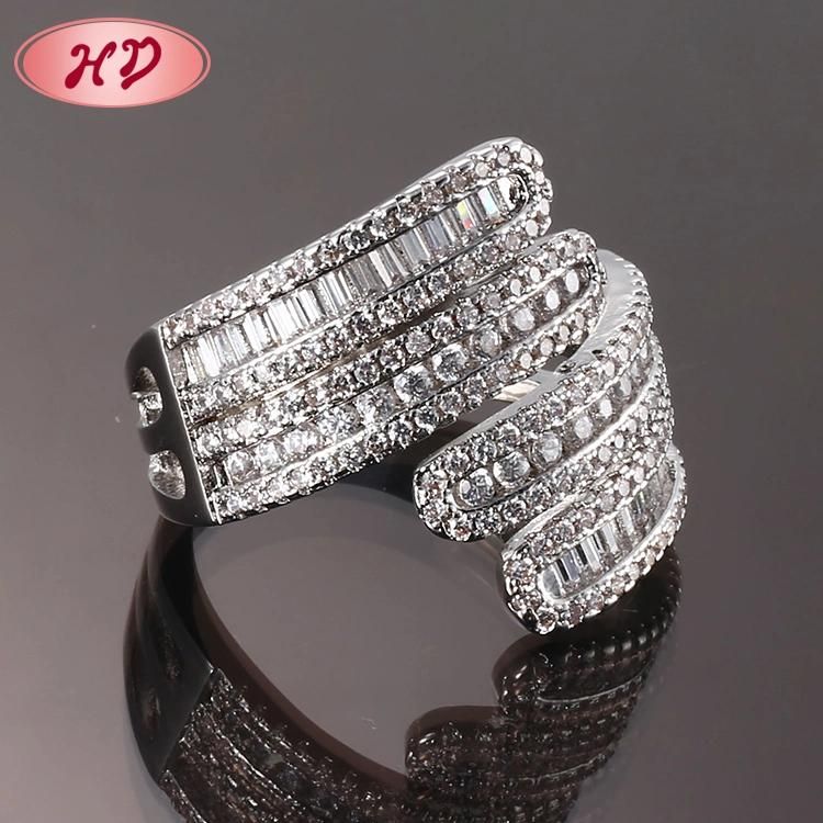 Fashion Women Silver Stainless Steel Rhodium Plated Engagement Wedding Finger Rings Jewelry Design