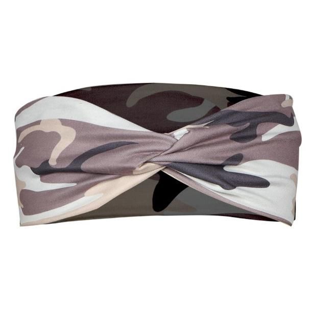 Headscarf Sports Yoga Sweat Breather Women Knot Cross Print Camouflage Headband