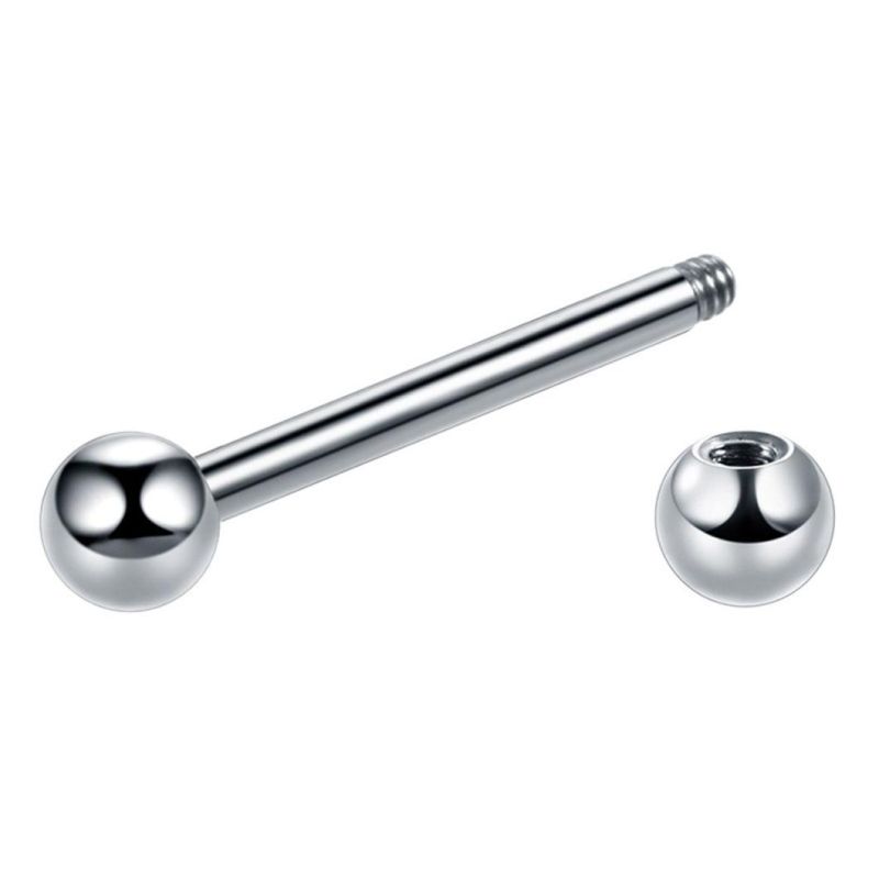 G23 Titanium External Thread Titanium Ball Tongue Nail Factory Direct Selling Body Piercing Jewelry Titanium Tongue Nail Barbell Tp1901