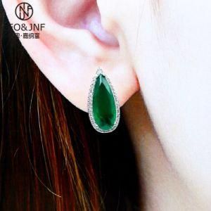 Factory Direct Supply Newest 2019 Custom Logo Drop Shape Color Zircon Womens Single CZ Stud Earrings