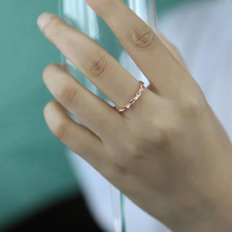 925 Sterling Silver Ring Minimalist Zircon Ring Adjustable Ring for Women Engagement Wedding Fashion Jewelry