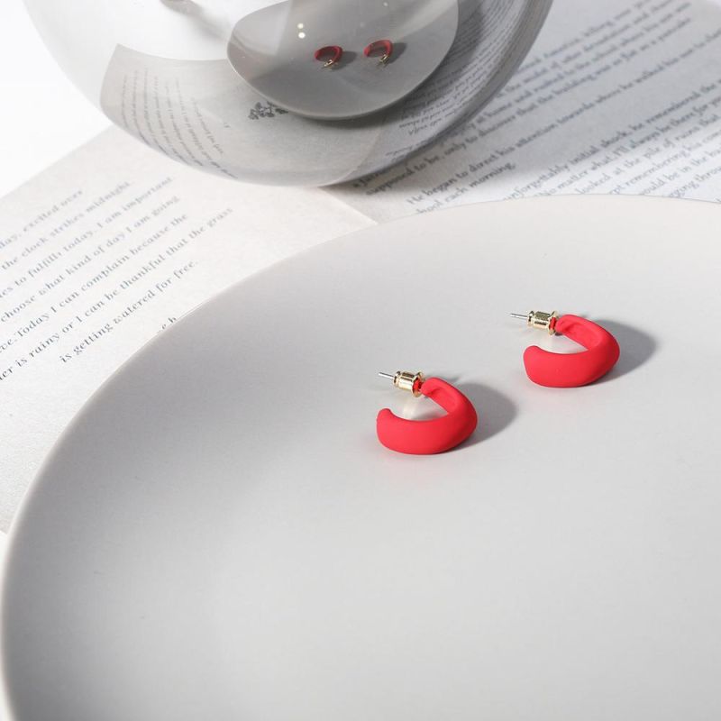 New Paint Earrings, Geometric C-Shaped Simple and Versatile Earrings