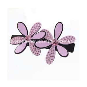Flowers Hair Ornament with Multi Rhinestone Hair Clips for Women