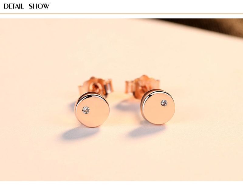 Charming Gold 925 Sterling Silver Cubic Zirconia Mini Ear Studs