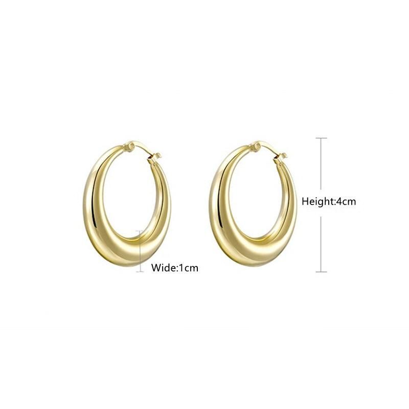 New Style Earrings Minimalist European and American Retro Style Stainless Steel Earrings Plating 18K Golden /Steel Color