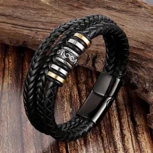Hot Sale China Website Christmas Handmade Stainless Steel Multilayer Nylon Men&prime;s Bracelet
