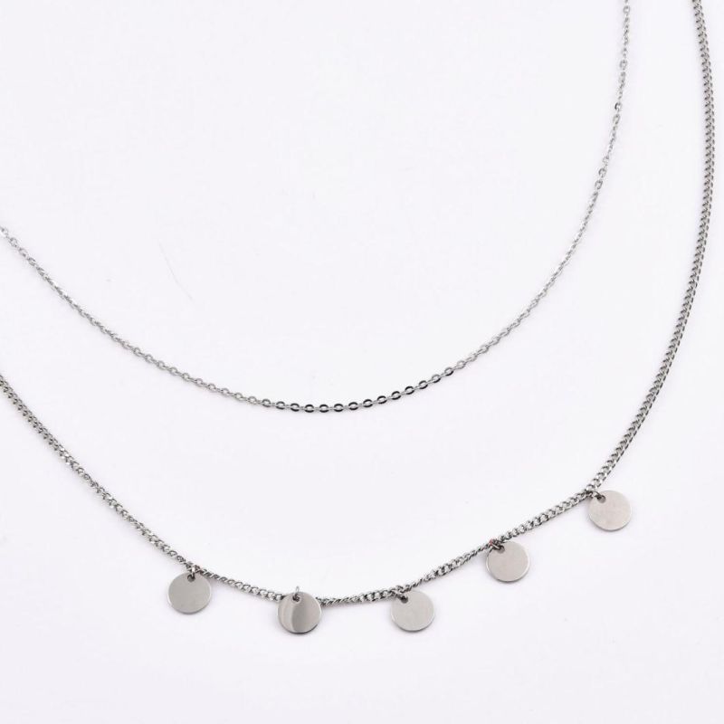 Popular Stainless Steel No Fade High Quality Layered Necklace for Lady and Men Customized Design
