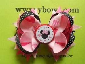 Fancy Hair Bow with Feather and Bottle Cap