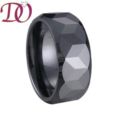 Wholesale Facet Black Wedding Ring Ceramic Black Tourmaline Ring