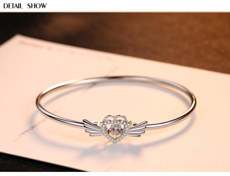 Fashion Jewelry Zircon Bracelet One Size Angel Heart Chain