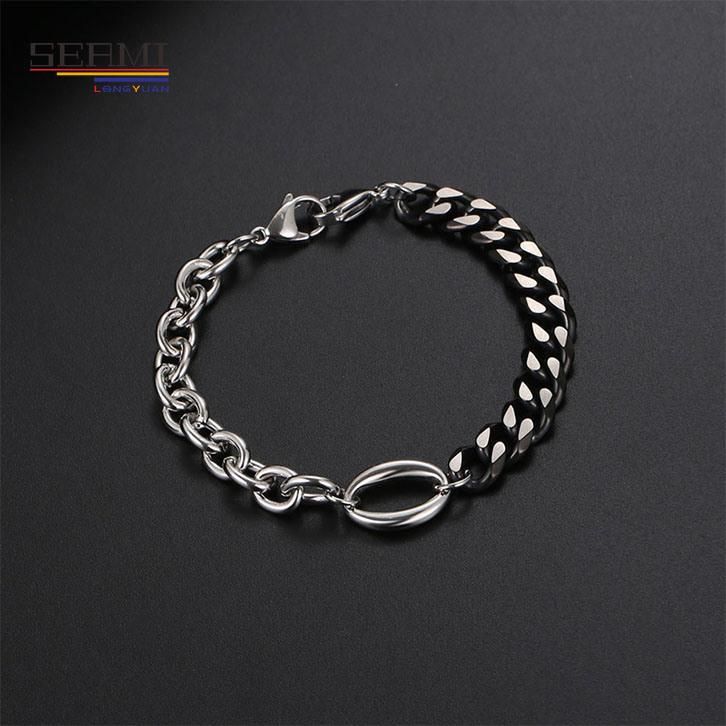 Titanium Steel Hip Hop Stitching Men′ S and Women′ S Stacking Bracelet