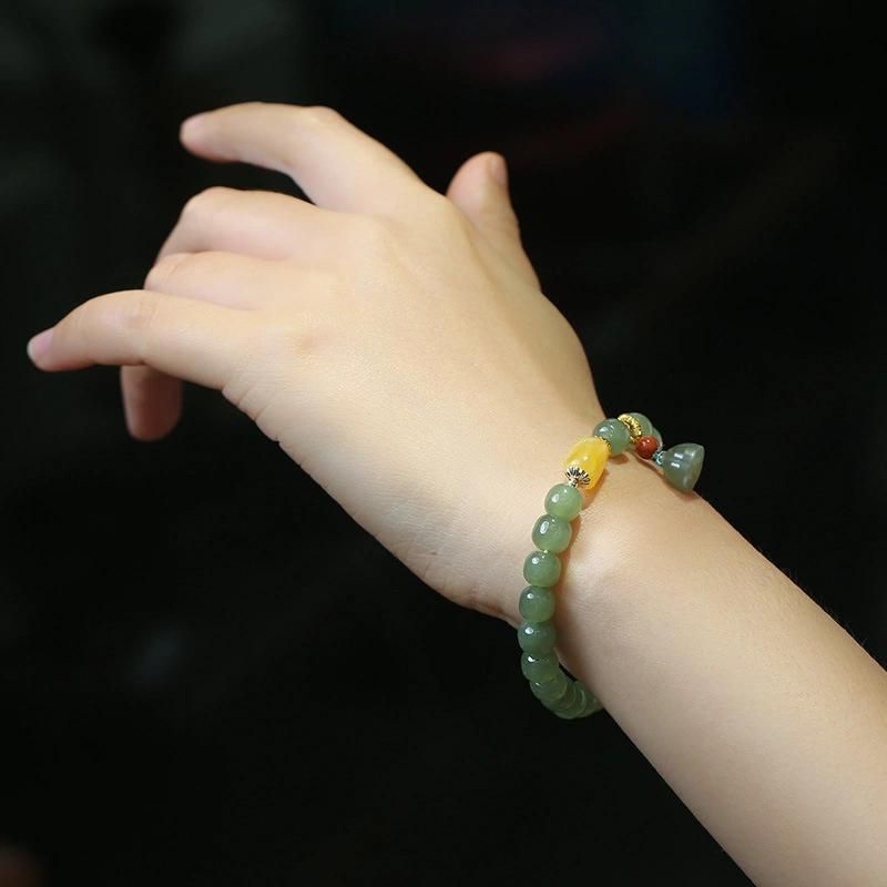 Fashion Jewellery Lotus Bracelet Beeswax Barrel Beads Bangle