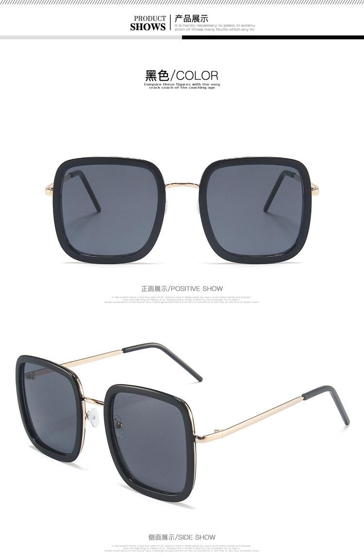 Sunglasses for New Fashion Square Sunglasses Big Frame Orange Pink Retro Sunglasses Female Personality Hong Kong Style Small Face Glasses