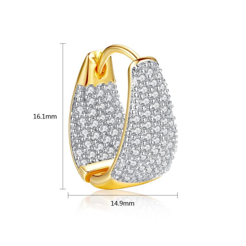 Wholesale 18K Gold Simple Copper Zircon Earrings