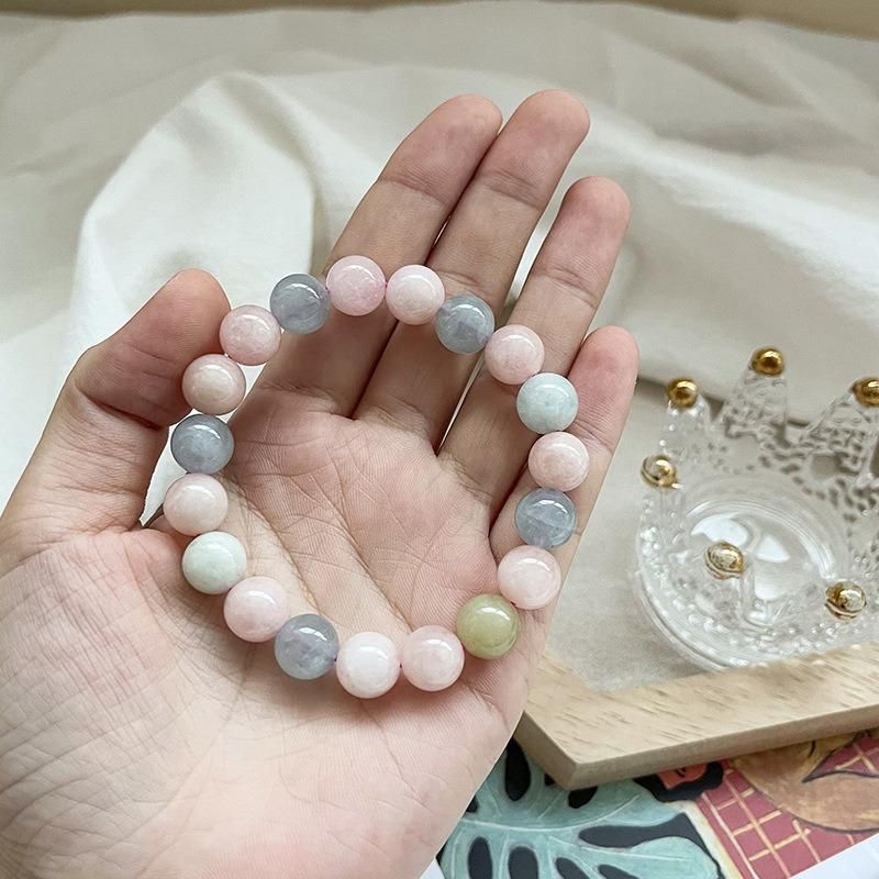 Fashion Jewelry Natural Morganite Beads Women′s Round Bracelet