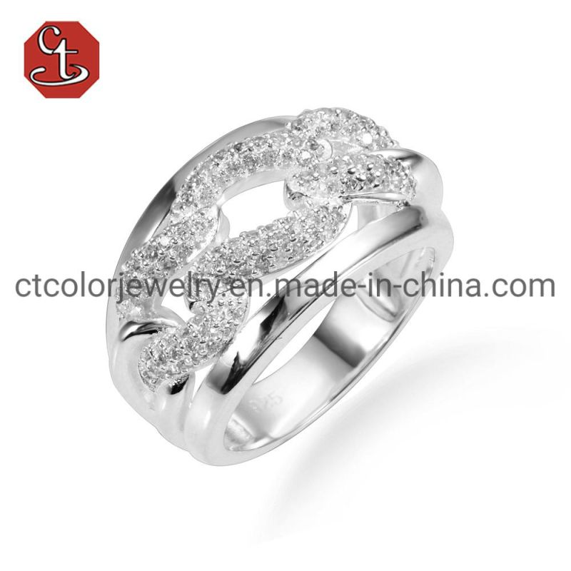 Fashion Gemstone Men Rings S925 Sterling Silver White Shell Cubic Zirconia Jewellery Finger Ring