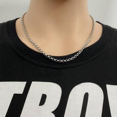 Pearl Chain Necklace for Men Women Stainless Steel Link Chain Necklaces Thick Metal Jewelry