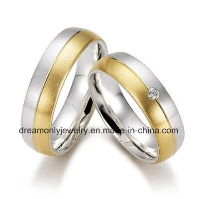 Matt Finish Gold Wedding Ring Engagement Ring, Crystal Jewelry