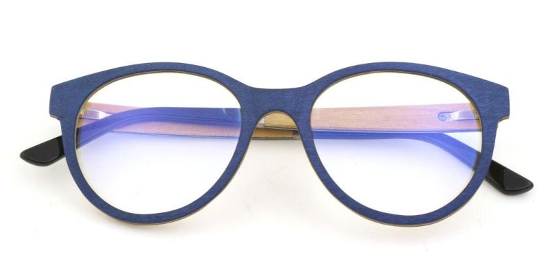 New Design Hot Sell Double Color Round Wooden Eyewear for Unisex
