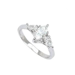 2015 New Womens White Gold Filled Clear Marquise CZ Rings