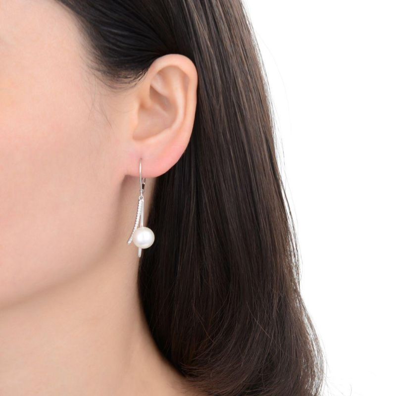 Hot Sale 925 Sterling Silver Pearl French Hook Earring