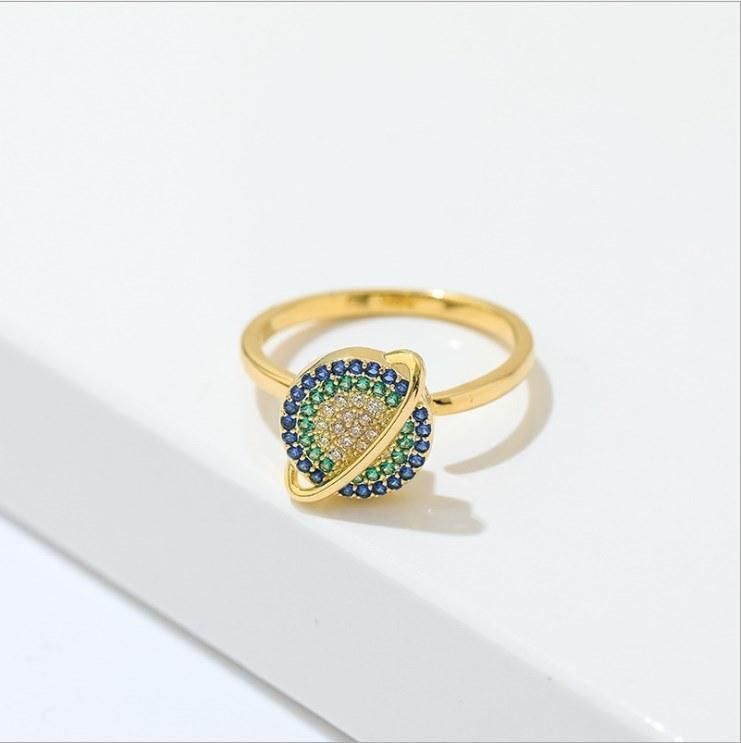 Fashion CZ Rings Rotating Ring CZ Gold Plated Zircon Ring for Women