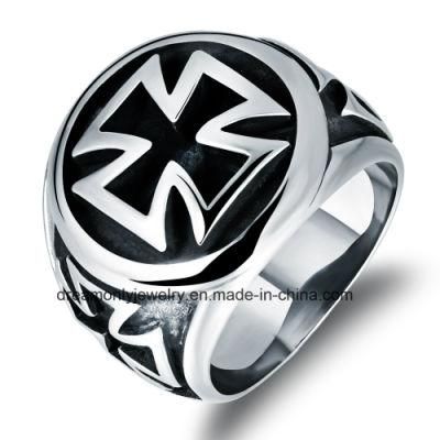 Fashion Stainless Steel Casting Vintage Cross Ring