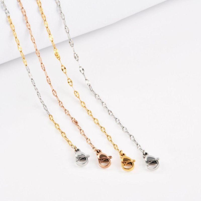 Wholesale Layering 18K Gold Plated Necklace BS Jewelry with Flower Embossed Chain for Lady