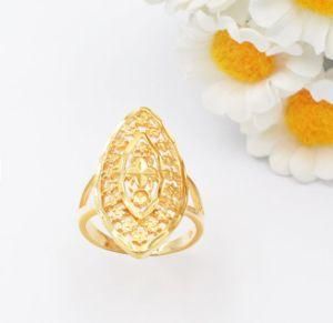 Factory Price Wholesale Cuba Flower Shape Gold Plated Ring