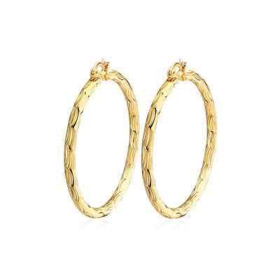 2020 Fashion Joyeria Custom Simple 18K Gold Plated Hoop Earring Designs Jewelry for Woman