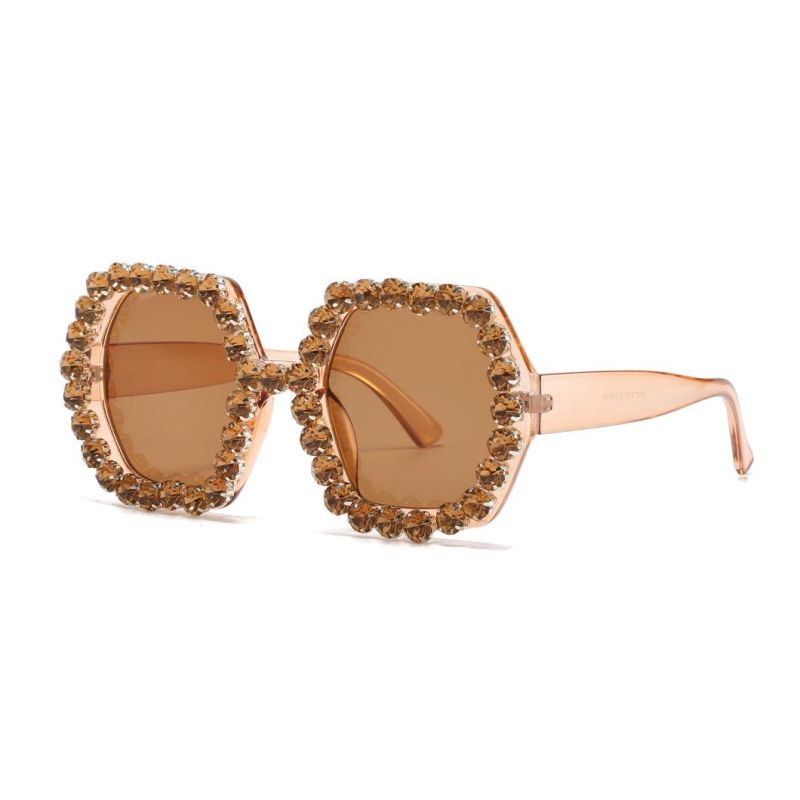 2020 Low MOQ Round Flower Fashion Sunglasses with Diamonds