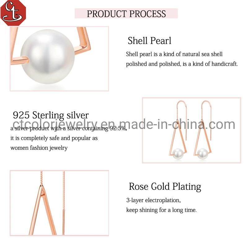 Fashion 925 silver Earring Hot sale trangle temperament Earrings for gift