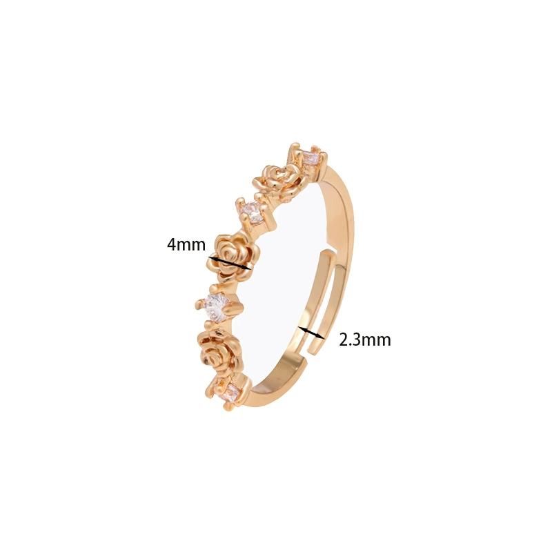 2022 Cubic Zirconia Gold Plated Girls Fashion Accessories Rings