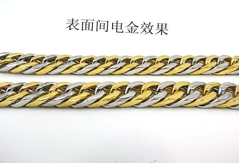 Fashion Jewelry Silver and Gold Colored Necklace Stainless Steel for Men Jewellery