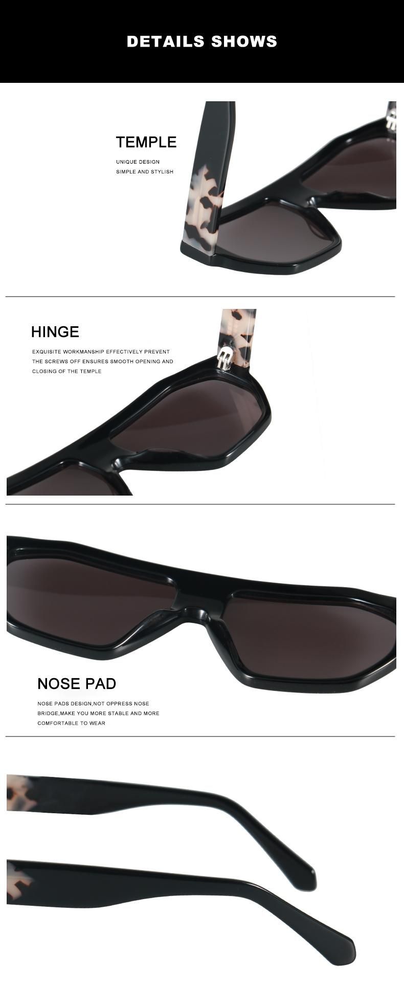 Eco Friendly Acetate with Nice Quality Hand-Make Sunglasses for Lady