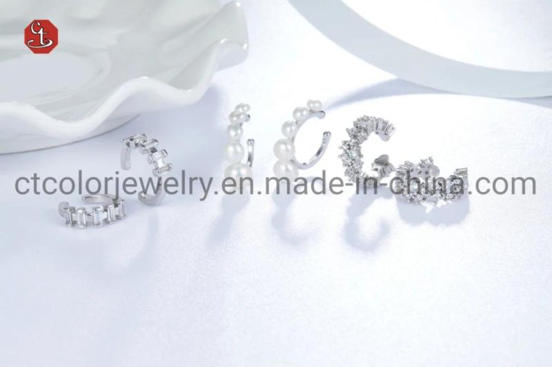 Fashion 925 Sterling Silver Clip Earrings for Women Brass or Silver Earring Cuff