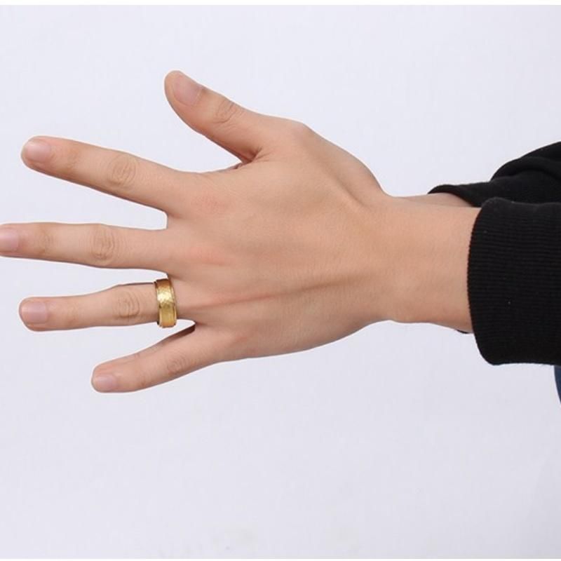 Jewelry Wholesale Electroplating Edge Gold Drawing Tungsten Steel Ring Tungsten Gold Ring