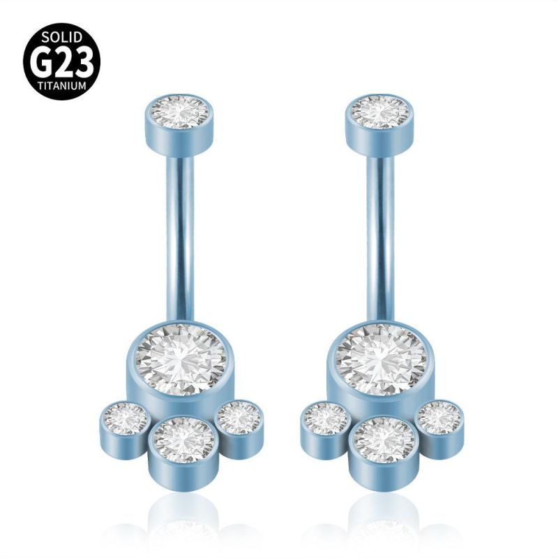 Titanium Colorful Belly Button Rings 14G Belly Ring Navel Piercings Jewelry