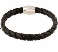 Handmade Good Quality Braided Mens Leather Bracelet with Magnetic Buckle