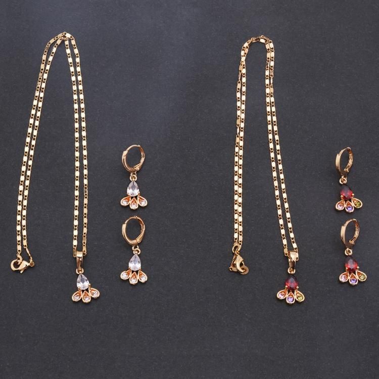 Imitation Fashion Costume Wholesalegold Silver Stainless Steel Charm Jewelry with Earring Sets Pendant Necklace