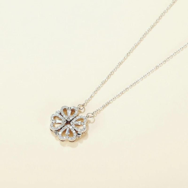 High Quality Gold Plated Brand Four Leaf Clover Necklace Jewelry Stainless Steel Zircon Clover Necklace for Women