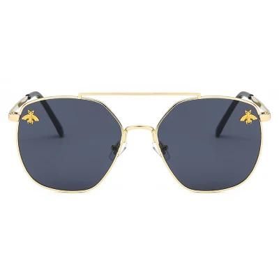 Trendy Polygon Rimless Sun Glasses Clear Ocean Lens Metal Sunglasses Polarized UV400 Square Eyewears