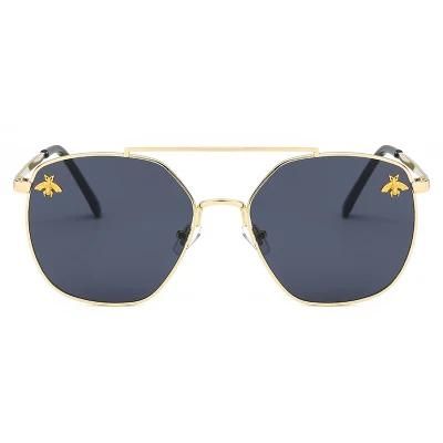 Trendy Polygon Rimless Sun Glasses Clear Ocean Lens Metal Sunglasses Polarized UV400 Square Eyewears