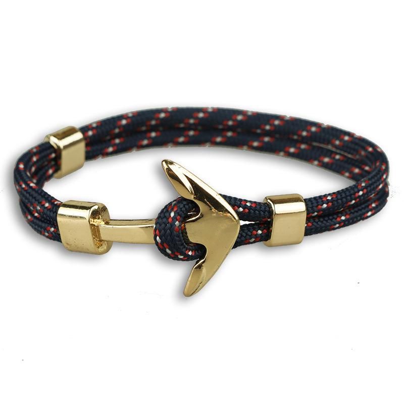Fashion Jewelry Metal Anchor Shape Rope Bracelet