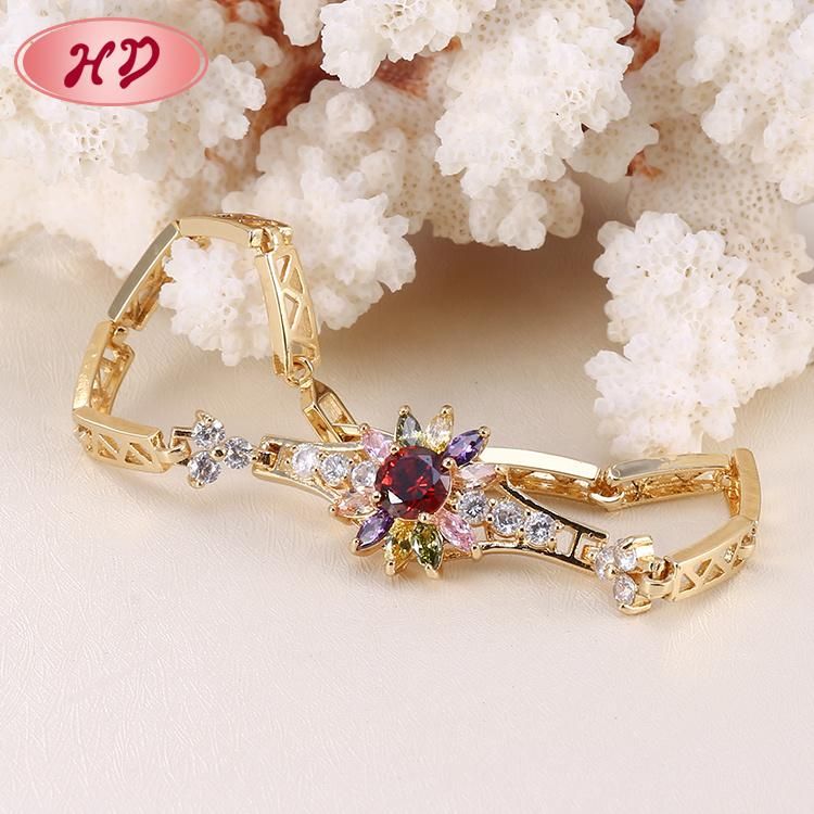 Costume Jewelry Lady Copper Alloy Fashion Gold Bracelet