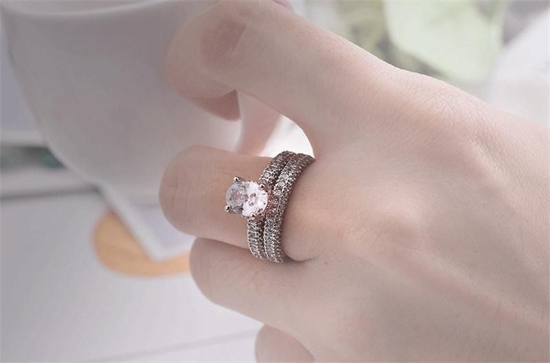 Women Fashion Cubic Zirconia Wedding Engagement Ring Fashion Jewelry