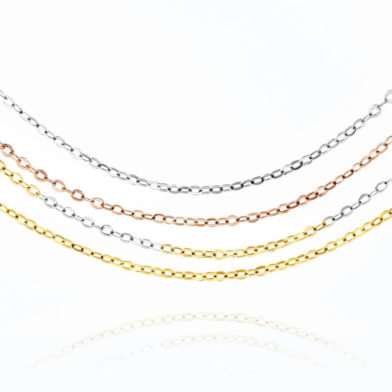 Shining 18K 14K Gold Plated Stailess Steel Chain Necklace O Shaped Jewelry Making Necklace for Clothes and Glasses