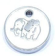 Elephant Round Silver Pendant (DE02-672)